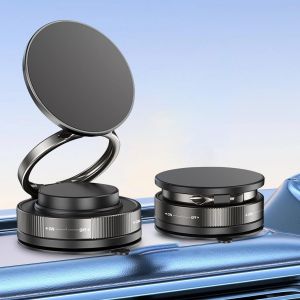 Support de t&eacute;l&eacute;phone portable sous vide pour voiture, support magn&eacute;tique rotatif &agrave; 360&deg;, compatibilit&eacute; universelle, pour iPhone 16/15/14/13 et Android, voiture, salle de gym, miroir, bureau - Neuf