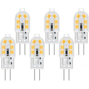 Kal-Ampoule G4 Led 12v 2w Blanc Neutre 4000k, 200lm, Équivalent Lampe Halogène G4 10w 20w, Non-Dimmable, Ac Dc 4000k Pour Hotte De Cuisine, Lustre, Lot De 6 - Neuf