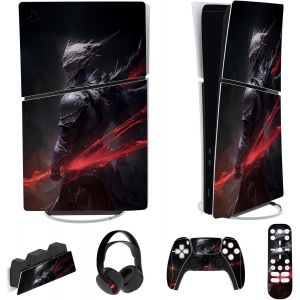 Eryi-Autocollant Protection Pour Ps5 Slim Console Accessoires,Sticker Skin Pour Ps5 Manette & Télécommande & Casque & Station De Charge,Digital Edition-Chevalier Des Abysses - Neuf
