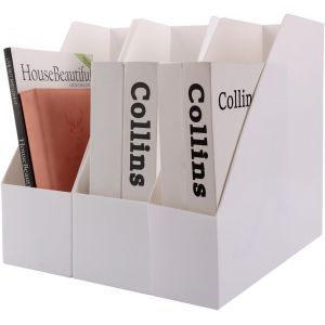 Lot De 3 Porte-Revues En Plastique A4,Porte-Revues,Porte-Revues Blanc,Organiseur De Bureau,Porte-Revues Pour Fichiers,Papeterie,Fournitures De Bureau - Neuf