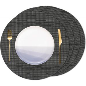 Eryi-Set De Table Rond Lot De 4, Fait En Vinyle Lavable Napperons Pour Cuisine Ou Pour Table À Manger Résiste À La Chaleur Dessous De Table Antidérapant Lavable 38 Cm De Diamètre - Neuf