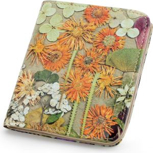 CAUC-Portefeuille pour femme en cuir avec blocage RFID - Portefeuille fin et compact &agrave; deux volets pour femme - Poche pour pi&egrave;ces de monnaie - Petit sac &agrave; main pour femme avec fen&ecirc;tre pour carte - Neuf