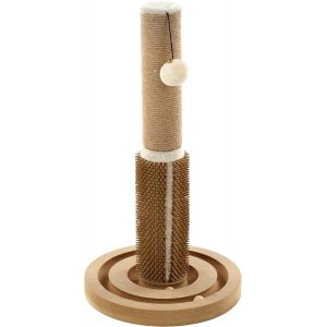 Flamingo Arbre &Agrave; Chat Bea - Gris Et Anthracite - 32x32x40,5 Cm - La Plus Grande S&eacute;lection De Griffoirs De Qualit&eacute; Sup&eacute;rieure Avec Griffoirs En Sisal Et Plateforme - Neuf