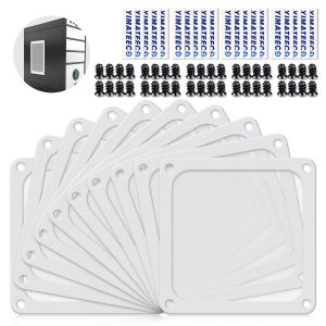 Filtre Poussi&egrave;re 140mm Magn&eacute;tique Filtre Ventilateur en Maille Grille de Protection pour Bo&icirc;tier d'Ordinateur Dissipateur Refroidisseur (NYLON, 140 * 140mm, 10 Pi&egrave;ces, Blanc) - Neuf