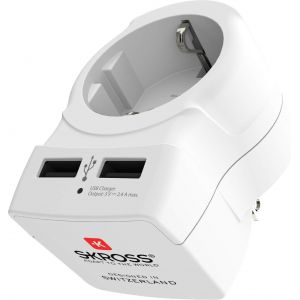 ERYI-- 1.500281 Europe To Usa Usb | Adaptateur De Voyage Europe Vers Usa, 2 Usb 5V/2.4A - Tension Et Puissance 100V - 1500 W/250 V - 3750 W - Protection Anti-Choc Électrique - Neuf