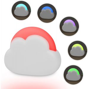 Veilleuse Nuage Led - Avec 6 Couleurs Changeantes Et Minuterie, Lampe De Nuit Portable Rechargeable, Cadeau Fille Naissance B&eacute;b&eacute; Maternit&eacute; (Blanc) - Neuf