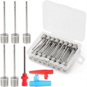 Acdsgd-Lot De 8 Aiguilles De Gonflage Pour Pompe &Agrave; Ballon, Aiguilles De Gonflage En Acier Inoxydable Avec Trous Lat&eacute;raux, Pour Basket-Ball, Football, Rugby, Volley-Ball, Etc. Argent&eacute; - Neuf