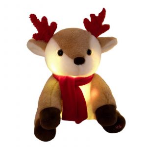 Poupée Père Noël lumineuse en peluche douce pour décoration de Noël, décoration de vacances avec lumière et musique - Neuf