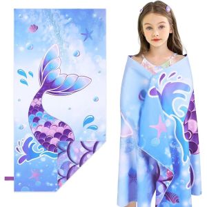 Kal-Serviette De Plage Fille, Serviette Microfibre 76 X 150 Cmpour Enfants, S&eacute;chage Rapide Absorbant Doux Drap De Plage Serviette De Bain Filles Pour Natation Voyage Piscine Plage - Neuf
