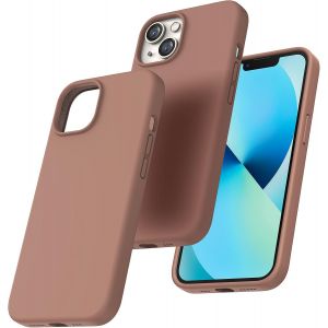 Maa-Coque Pour Iphone 13, Doublure Douce En Tissu Microfibre, Anti-Choc, Anti-Rayures, Coque En Silicone Pour Iphone 13 6,1 Pouces, Brun Clair - Neuf