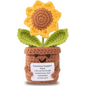 Pocket Hug Tournesol Positif,Poup&eacute;e Cr&eacute;ative En Laine &Agrave; Tricoter Tournesol,Remplacement De Pomme De Terre Positive,Cadeau De Rem De Dipl&ocirc;me,Cadeau De Rem De Dipl&ocirc;me - Neuf