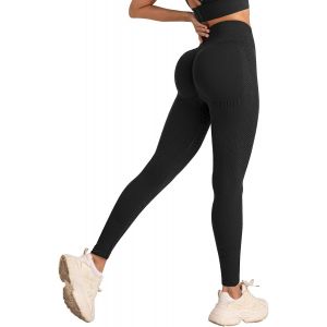 Jexnovashop-Legging De Sport Femme Push Up Elastique Taille Haute Pantalon Sport Sans Coutures Opaque Pantalon De Yoga Compression Anti Cellulite Leggings Pour Pilates Fitness Gym Jogging Exercice - Neuf