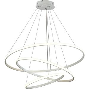 Subzonal-Suspension Led Moderne, Lustre Suspendu R&eacute;glable Lustre Salon, Dimmable 3 Anneaux Suspension Luminaire Moderne &Agrave; Led Pour Table De Salle &Agrave; Manger,Pour Cuisine, Chambre 40+60+80cm,Blanc - Neuf