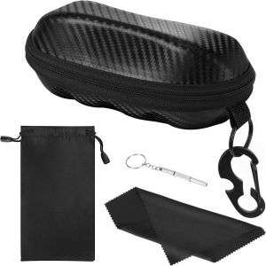 Kathlelxh-Étui À Lunettes Semi-Rigide, Boîte À Lunettes De Soleil Avec Crochet En Métal, Étui De Protection Pour Lunettes[H903] - Neuf