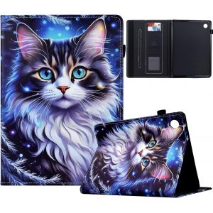 Coque Pour Samsung Galaxy Tab A9 Plus 11"" Etui Tablette Sm-X210 X215 X216b Housse Pu Cuir Flip Support Portefeuille Protection Tablette Samsung Galaxy Tab A9 Plus Coque,Chat Tigré - Neuf