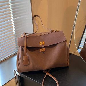 Sac &Agrave; Bandouli&egrave;re Vintage Pour Femmes, Imperm&eacute;able, Couleur Unie, Pu, Avec Boucle En M&eacute;tal Et Double Sangles, Sac &Agrave; Bandouli&egrave;re R&eacute;tro Pour Quotidien/Voyage.Caf&eacute;. - Neuf