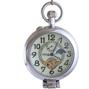 Montre De Poche Mécanique Étanche Avec Loupe Et Chaîne Lunaire Automatique - Neuf