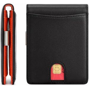 asas-Portefeuille Mini,Porte Cartes De Crédit,Avec Blocage Anti Rfid,Porte Cartes En Cuir,Minimaliste Avec Coffret Cadeau,Pour Cartes Bancaires,Porte Carte Bancaire - Neuf