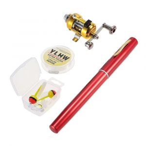 Ensemble Canne A Peche Et Moulinet, Mini-Stylo De Poche Telescopique Portable, Canne A Peche Et Moulinet En Aluminium Al - Neuf