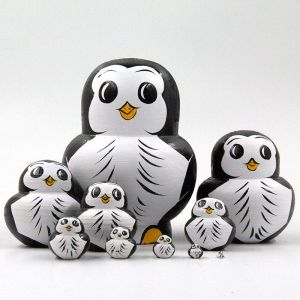 Marque de poupées gigognes 10 pièces Série de poupées russes Matriochkas Poupee Russes 10 Pièces en bois peint Fabrication manuelle Cadeaux jouets - Neuf