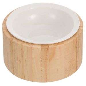 Gamelle Surélevée En Céramique Pour Chat Avec Support En Bois ¿ Mangeoire Anti-Vomissements Pour Animaux De Compagnie Pour Un Repas Confortable - Neuf