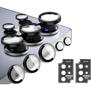 Cam&eacute;ra Protecteur Pour Samsung Galaxy S25 Ultra,9h Duret&eacute; Plaque En Aluminium,Clarte Hd Sans Bulles D'air,Protection Objectif Camera Arri&egrave;re Compatible Avec S25 Ultra(6.9 Inch),Noir - Neuf