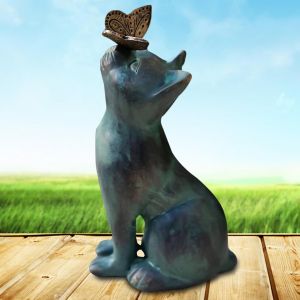 Mevronisshop-Chat D&eacute;coration Ext&eacute;rieur : Chat Mignon Top Papillon Ornements Pour D&eacute;coration De Jardin, Sculpture Animal En R&eacute;sine Imperm&eacute;able Pour La D&eacute;coration De La Maison Cadeaux Artisanat Cadeau - Neuf