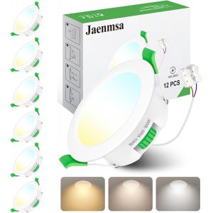 Subzonal-Spot Led Encastrable 230v, 12w Trou &Oslash; 125-135mm Spot Salle De Bain Ip44 Led Plafond, Dimmable, Blanc Chaud 3000k Blanc Neutre 4000k Blanc Froid 6500k, Lot De 6 - Neuf