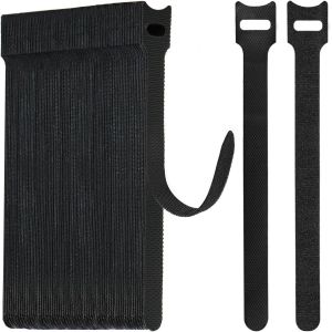MEVRONISSHOP-70pcs Attache Cable R&eacute;utilisables de 15cm de Long, Sangles de Management des C&acirc;bles R&eacute;glables en Noir pour La gestion des C&acirc;bles,Organisateur - Neuf