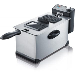 lbgwp60-Friteuse 2 000 W, Friteuse Électrique En Inox DUne Capacité De 3 L, Appareil De Cuisson Pour Frites, Légumes, Viandes, Poissons Ou Beignets, Inox, Fr 2431 - Neuf