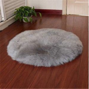 Peau De Mouton Synthétique,Sensation Confortable Comme Un Tapis En Fausse Fourrure De Laine Véritable,Coussin De Tapis De Canapé En Laine Synthétique (60x60cm - Neuf