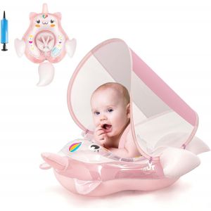 Flotteur Gonflable Licorne Pour Bébé Avec Auvent De 3 À 6 À 12 Mois Pour Bébé Fille Et Tout-Petit Bouée De Piscine Pour Bébé Siège Gonflable Pour Bébé Avec Auvent D'ombrage Pour 6-12-18-36 - Neuf