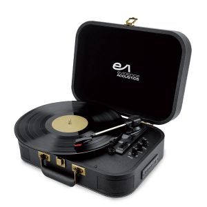 Tourne-disque Vinyle Evidence Acoustics EA-PL100-BK - Haut-parleurs int&eacute;gr&eacute;s 20 watts PMPO - 33, 45 et 78 tours - Bluetooth, USB - Neuf