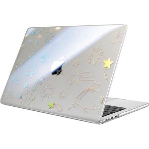 Coque Compatible Avec Macbook Air 13.6 Pouces M4 M3 M2 (A3240/A3113/A2681, 2025/2024/2022) - Coque Fine Et L&eacute;g&egrave;re &Eacute;tui Rigide Housse En Plastique, Pentagramme(Clair) - Neuf