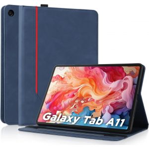 JGD-Coque pour Samsung Galaxy Tab A11/A9 8,7 Pouces (2025/2023) - &Eacute;tui Housse de Protection Cuir PU avec Fonction Support/Portefeuille Coque Tablette (Bleu) - Neuf