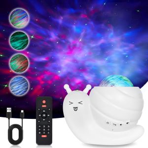 Projecteur De Ciel Étoilé À Led, Projecteur De Lumière Boréale, Projecteur D'Escargots, Veilleuse Avec Télécommande Bluetooth, Luminosité Réglable, Lampe De Plafond Pour Chambre D'Enfant - Neuf