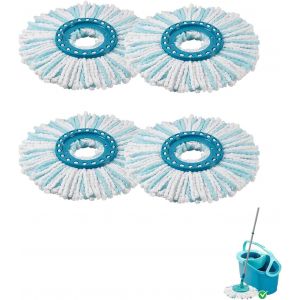 KALANKA-4 Pi&egrave;cesT&ecirc;tes de Rechange Compatible avec Leifheit Clean Twist Disc Mop,Balai Serpill&egrave;re Franges de Remplacement en Microfibres,Compatible avec Leifheit Serpilli&egrave;re Super Absorbante - Neuf