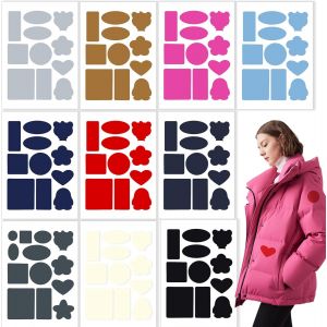 Mevronisshop-Kit De R&eacute;paration Pour Doudoune - 10 Feuilles, 110 Pi&egrave;ces En Nylon, Tissu Autocollant, Plusieurs Couleurs Pour Vestes Et V&ecirc;tements - Neuf