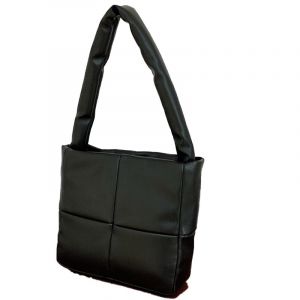 HJLIAN Sac a main en cuir PU pour femme, motif losange, bandouliere unique, pochette fourre-tout pour la marche en plein air, le shopping, noir - Neuf
