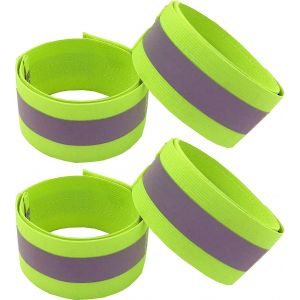 Ensemble De 4 De Sécurité Réfléchissant Brassard De Bandes Haute Visibilité Pour Les Enfants Courir Vélos - Fluorescent Scratch Élastique - Neuf