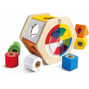 JGD-Trieur de Forme Bebe en Bois - Jeu d'&Eacute;veil, Sensoriel, Motricit&eacute; Fine 12 Mois - Reconnaissance des Couleurs avec Roue M&eacute;lange - Tri des Formes G&eacute;om&eacute;triques Enfant - Activit&eacute; Ludique - Neuf
