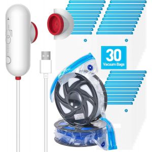 SJZG-Kit De Mise &Agrave; Niveau D'Imprimante 3D - Sac Sous Vide Pour Filament 3D - Avec Pompe Usb (30 X 34 Cm) - R&eacute;utilisable - Pour Le Stockage Du Filament D'Imprimante 3D - Protection Du Filament - Neuf