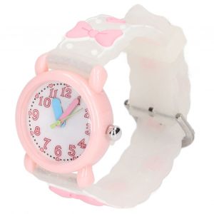 Montre 3d Pour Filles, Jouet Transparent, Joli Noud Decoratif, Dessin Anime 3d, Etanche, Pour Enfants De 3 A 10 Ans, Ecole A Domicile, Blanc - Neuf