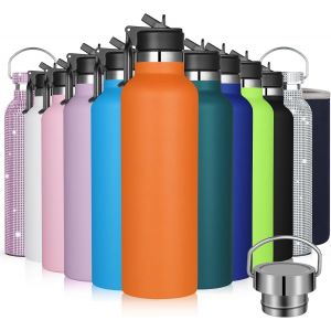 Gjfty-Bouteille D'eau En Acier Inoxydable Bouche Large, Bouteille D'eau En Métal À Double Paroi Isotherme Sous Vide, 12 Heures Chaudes Et 24 Heures Froides - Neuf