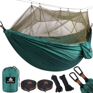 Hamac Ultra-L&eacute;ger De Voyage Camping | 300 Kg Capacit&eacute; De Charge,(300 X 200 Cm) Respirante, Nylon &Agrave; Parachute &Agrave; S&eacute;chage Rapide | 2 X Mousquetons De Qualit&eacute;s,4 X Sangles De Nylon Inclus.[B51] - Neuf