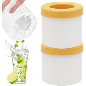 Kalanka-Bac &Agrave; Glacon,Moule A Gla&ccedil;on Avec Couvercle 2pcs Seaux &Agrave; Glace Silicone Ice Cube Maker Bacs &Agrave; Gla&ccedil;ons R&eacute;utilisable Moule A Glacon Silicone Ice Cube Trays Mini Cube &Agrave; Glace - Neuf