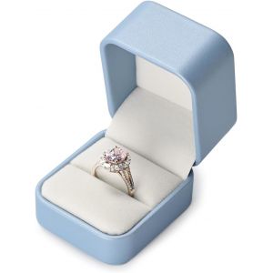 Kyaoayo-Boîte À Bagues Rangement Des Bagues Boîte À Bijoux Rangement Des Bijoux Boîte Cadeau Pour Mariage Fiançailles Demande En Mariage Saint-Valentin (Bleu) - Neuf