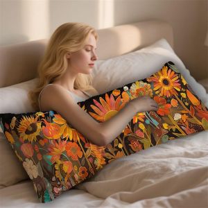 Ferme Coussin De Grossesse 50x90cm Oreiller De Corps Fleurs Sauvages Housse Coussin Pour Dormeur Long Sur Le C&ocirc;t&eacute;, Traversin Oreiller De Corps Pillow Case, Pour La Maison Chambre Lit Canap&eacute; Lyd-516 - Neuf