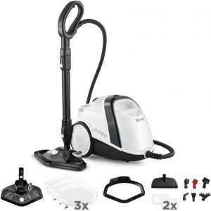 SUBZONAL-Vaporetto Smart 120, Nettoyeur Vapeur avec Chaudière Haute Pression 4 Bars, Réservoir Amovible 2 Litres, Autonomie Illimitée, Chauffe en 2 Minutes, 14 Accessoires Inclus, Blanc et Noir - Neuf