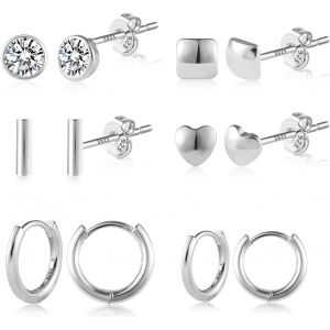 Kal-Boucles D'oreilles Pour Femme, Boucles D'oreilles Pour Femmes Hypoallergénique, Boucles D'oreilles Créoles Cartilages Pour Plusieurs Piercings, Bijoux Cadeau Pour Femme Fille - Neuf